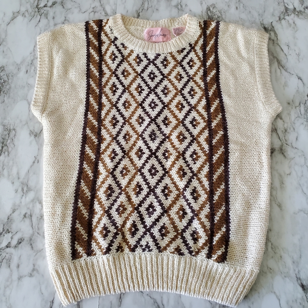 Vintage Earth Tone Sweater Silk Jaclyn Smith Wool - Picture 12 of 15